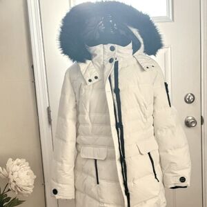 Ashley Stewart Quilted Puffer Hooded Coat
